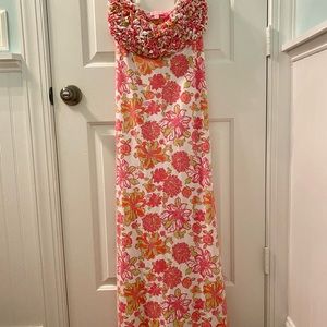 Lilly Pulitzer strapless Maxi dress SIZE: MEDIUM in EUC!